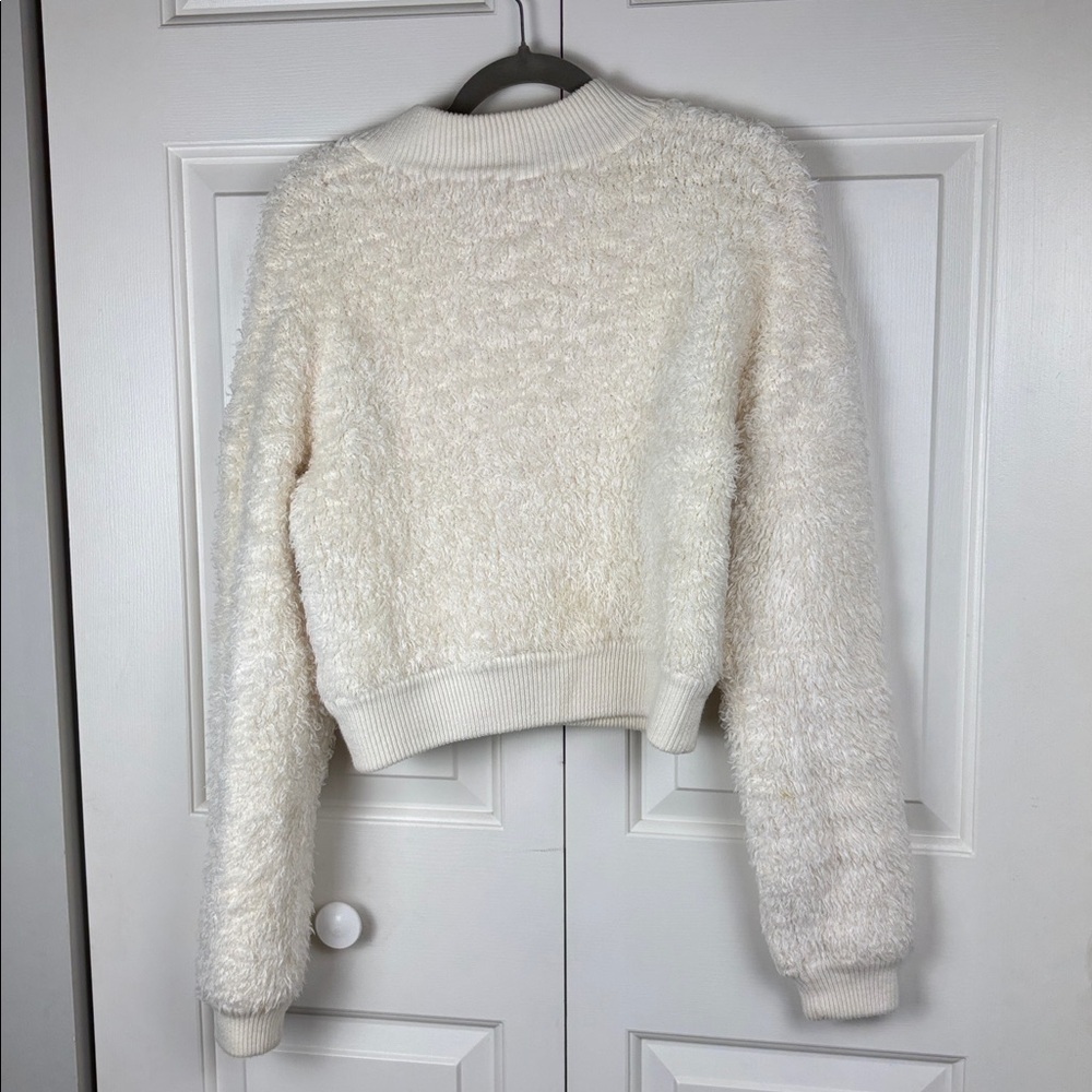 J. Crew Cream Zip Up Cropped Teddy Jacket - Size S - Picture 8 of 8